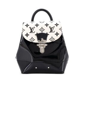 Louis Vuitton Black and White Monogram Patent Backpack in great condition!!!